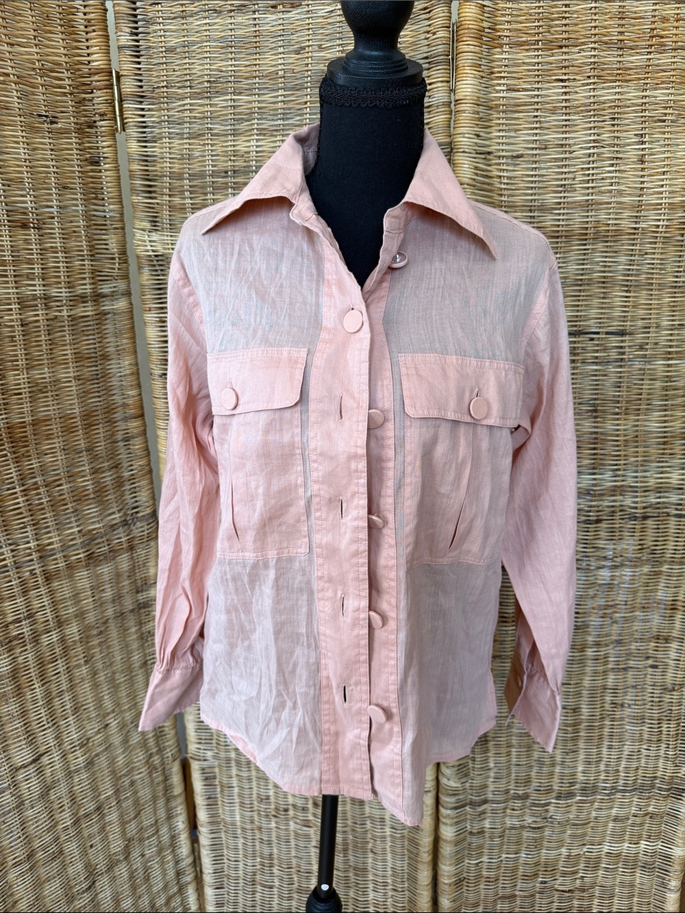 Madewell lightweight Pink Button-Front Utility pocket Shirt